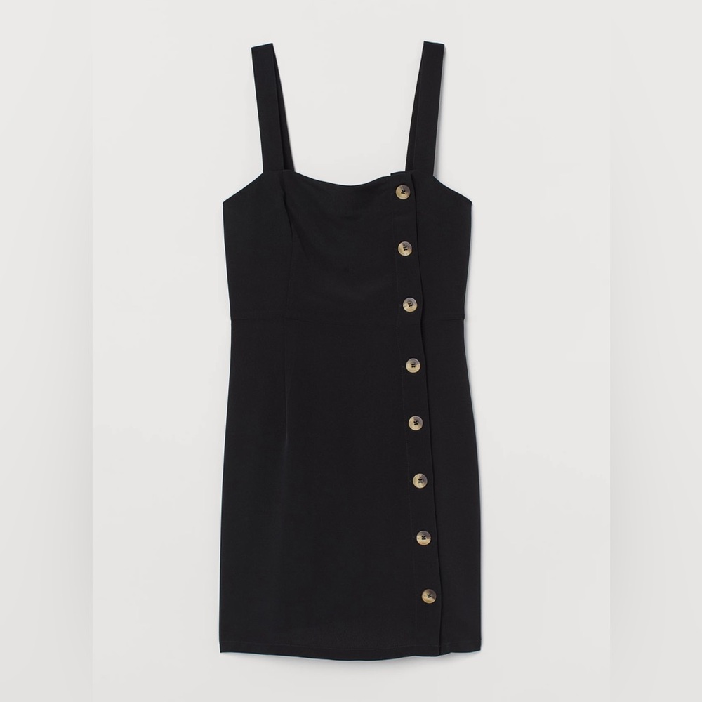 H&M Divided Black Button Dress (Size XS)
